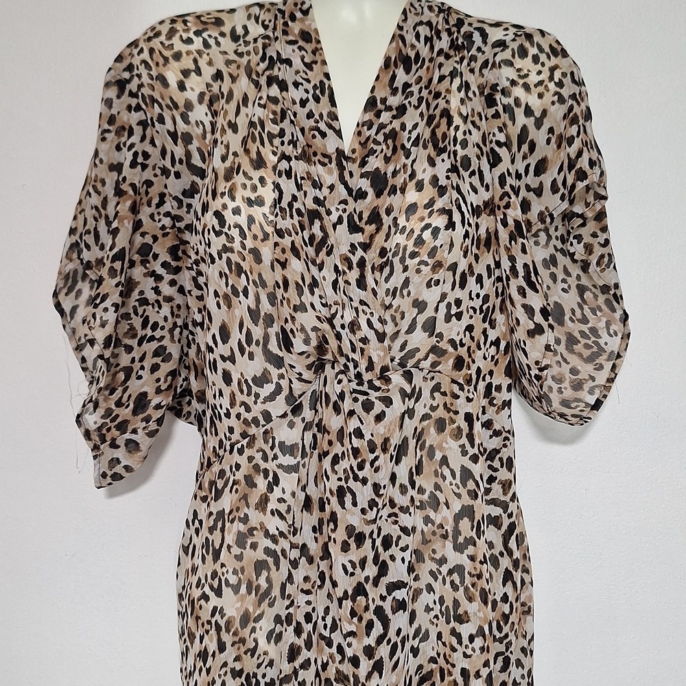 Time and Tru Leopard Print  Semi Sheer Swim Coverup